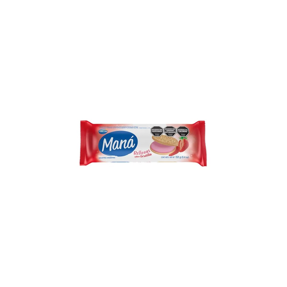 Galletitas Maná rellenas sabor Frutilla (152g)