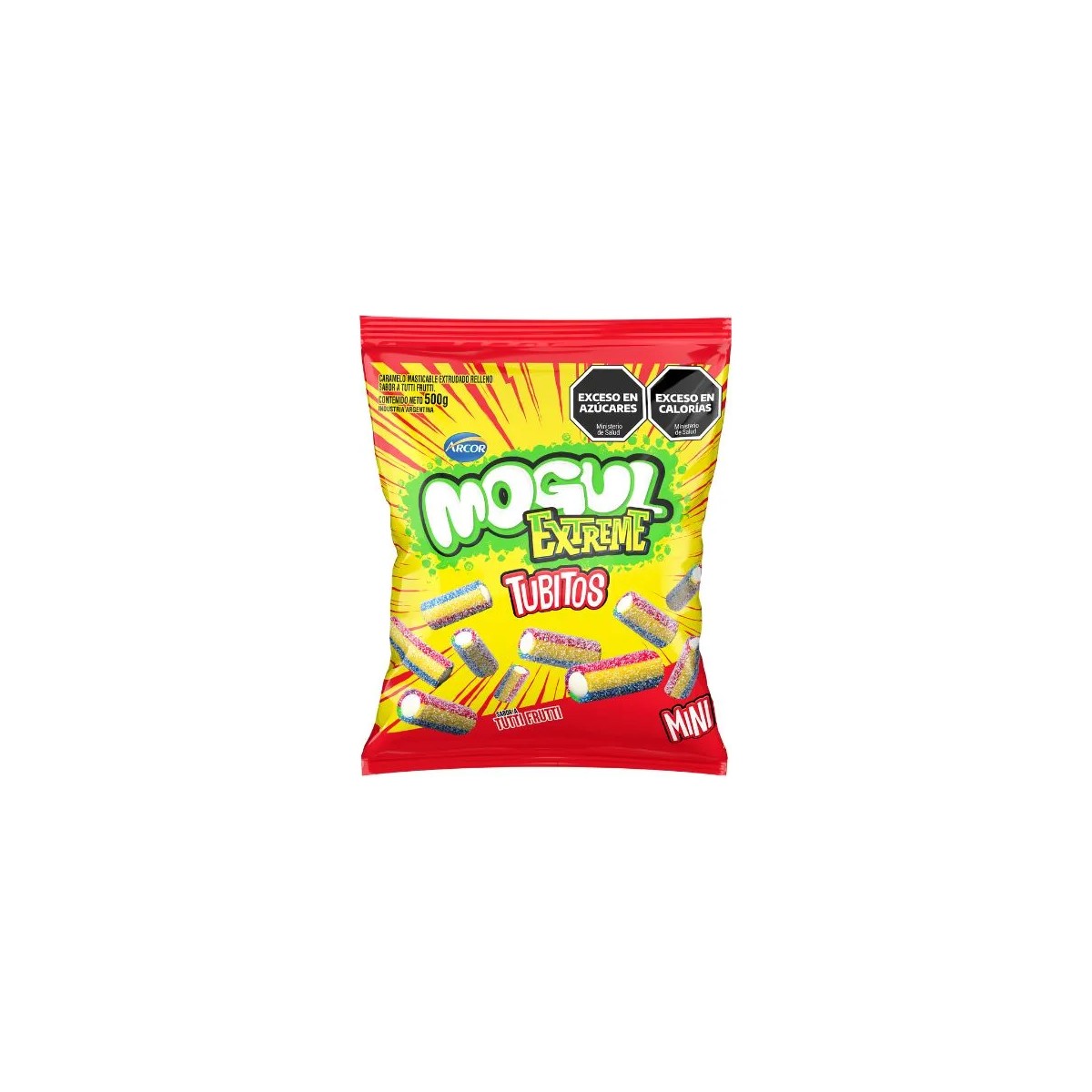 Gomitas Mogul Extreme Mini Tubitos de Tutti Frutti (500g)
