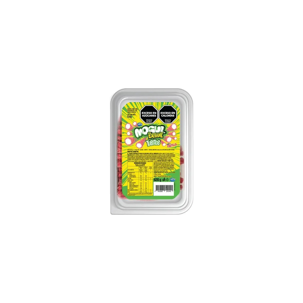 Gomitas Mogul Extreme Tubitos de Frutilla (620g)