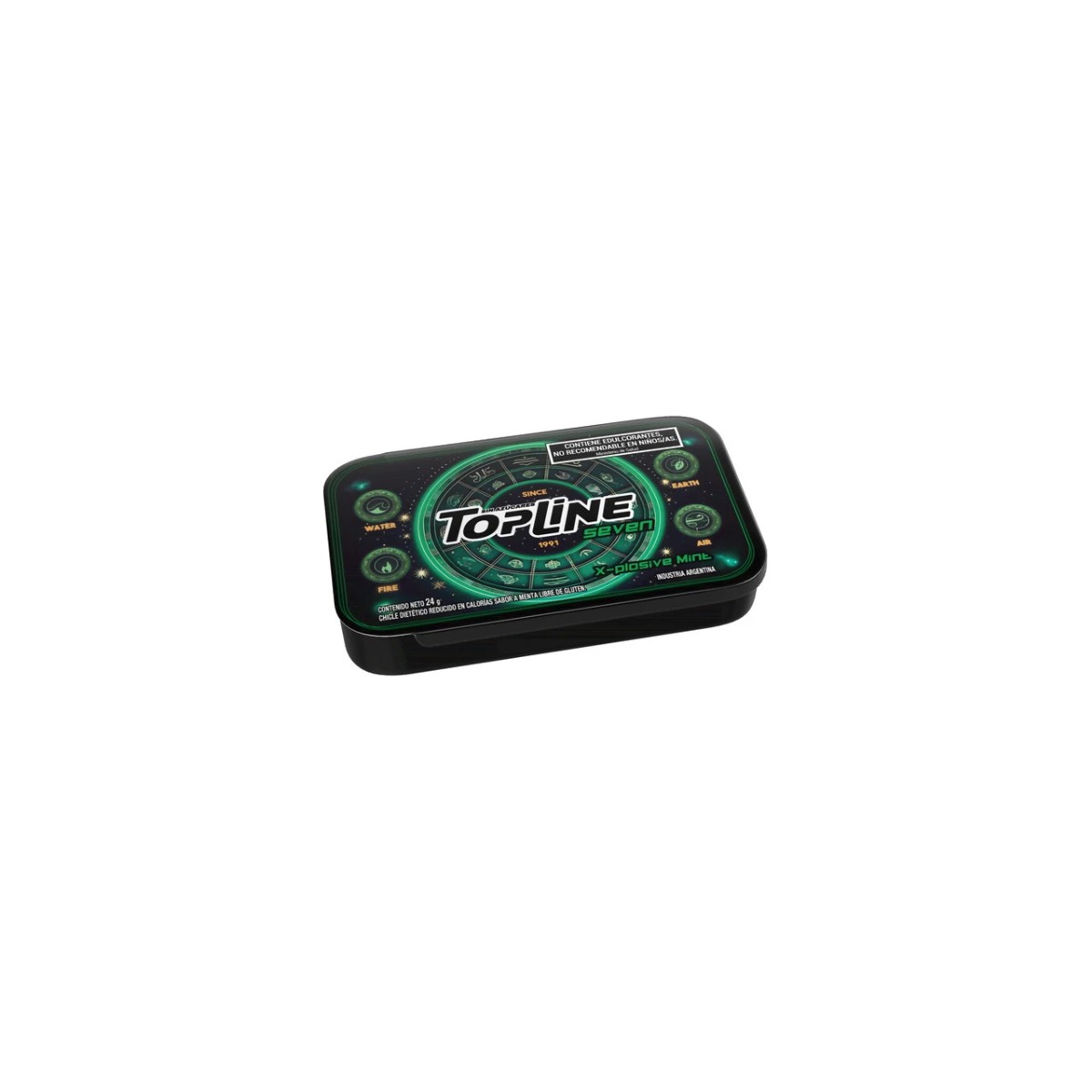 Lata Topline Seven Xplosive Mint sabor Menta Verde (24g)